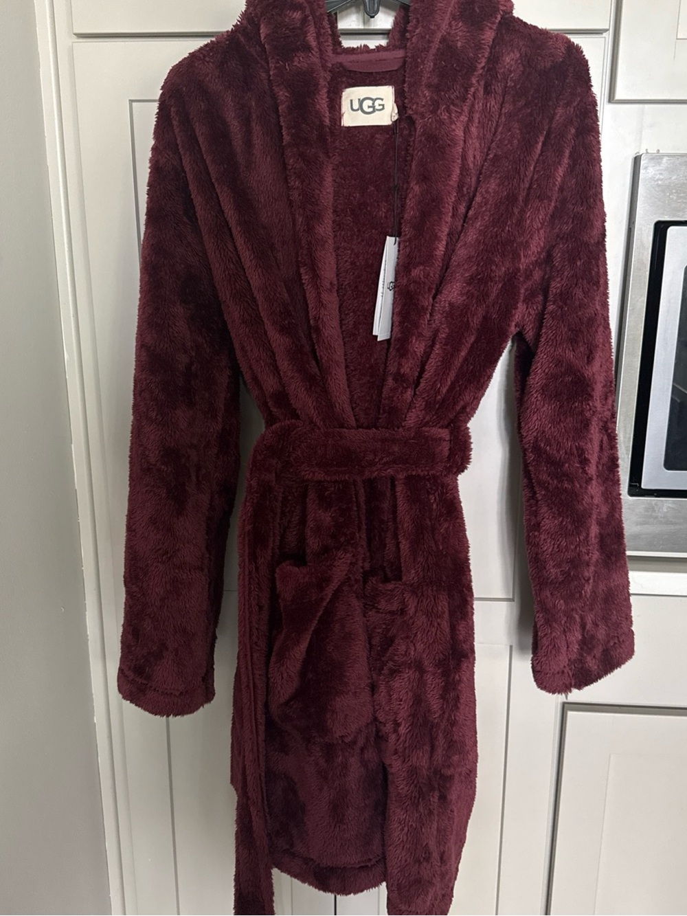 NWT UGG Aarti Plush Hooded Robe Deep Plum Size XL